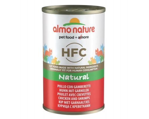 Almo Nature (консервы) консервы для кошек, с курицей и креветками, 55% мяса