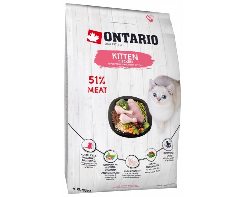 Корм Ontario для котят, с курицей 400 г