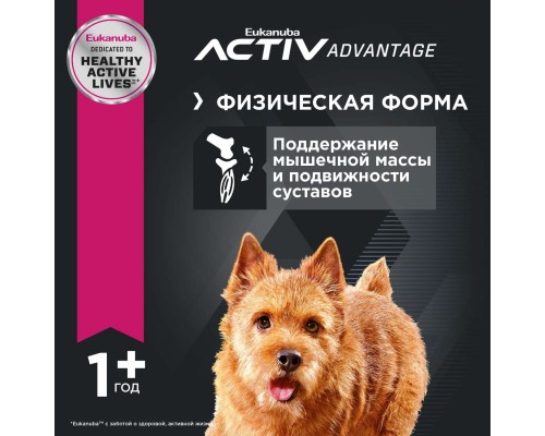 Корм Eukanuba для взрослых собак малых пород, с птицей 15 кг