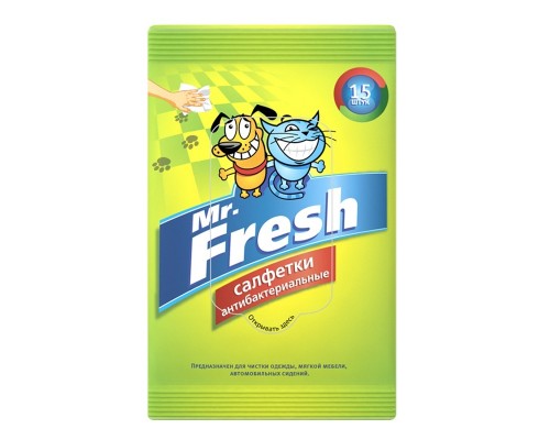 Mr.Fresh салфетки влажные, антибактериальные, 15шт. 1?15шт