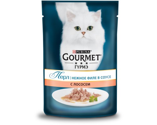 Gourmet влажный корм Gourmet Перл Нежное филе для кошек, с лососем в соусе