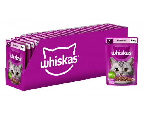 Whiskas влажный корм для кошек старше 7 лет, рагу с ягненком