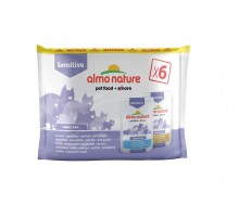 Almo Nature (консервы) набор паучей для для улучшения работы кишечника, с рыбой и курицей, 6 шт.