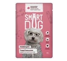 Smart Dog паучи паучи для взрослых собак малых и средних пород кусочки ягненка в нежном соусе 85 г