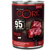 Wellness CORE 95 консервы из говядины с брокколи для взрослых собак 400 г