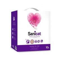 SaniCat элитный комкующийся 100% натуральный розовый наполнитель, Лимитированная серия 10 л