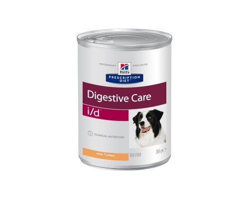 Hill's вет.консервы  Prescription Diet i/d Digestive Care, влажный диетический корм для собак  при расстройствах пищеварения, ЖКТ, с индейкой 360 г