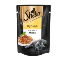 Sheba набор паучей для кошек, ломтики в желе (кролик 12шт х 85г, курица 12шт х 85г)