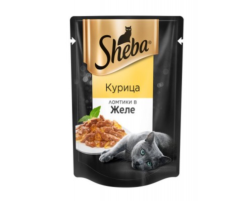 Sheba набор паучей для кошек, ломтики в желе (кролик 12шт х 85г, курица 12шт х 85г)