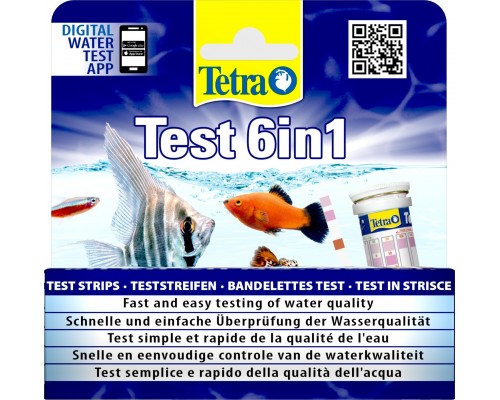 Tetra (оборудование) тест для воды 6 в 1, экспресс-полоски 25 шт.