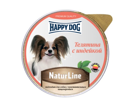 Happy dog паштет "Телятина с индейой" 125 г