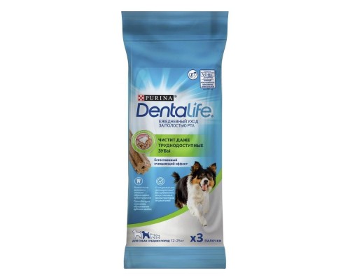 Purina DentaLife лакомство DentaLife для собак средних пород, уход за полостью рта 1 шт.