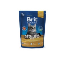 Корм Brit  Premium Cat для стерилизованных кошек, с уткой, курицей и куриной печенью 300 г