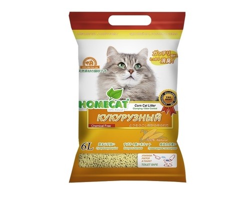 Homecat наполнитель кукурузный комкующийся наполнитель "Эколайн", 6 л. 2,81 кг