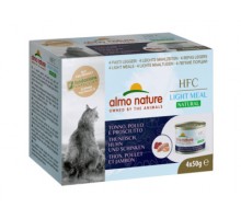 Almo Nature (консервы) набор низкокалорийных консервов для кошек (4 шт. по 50 гр) с тунцом, курицей и ветчиной