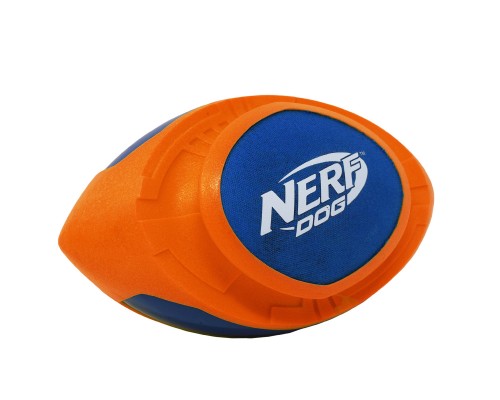 Nerf Dog мяч для регби из вспененной резины и нейлона, 18 см (серия "Мегатон"), (синий/оранжевый) 263 г