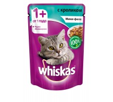 Whiskas влажный корм для кошек мини-филе с кроликом