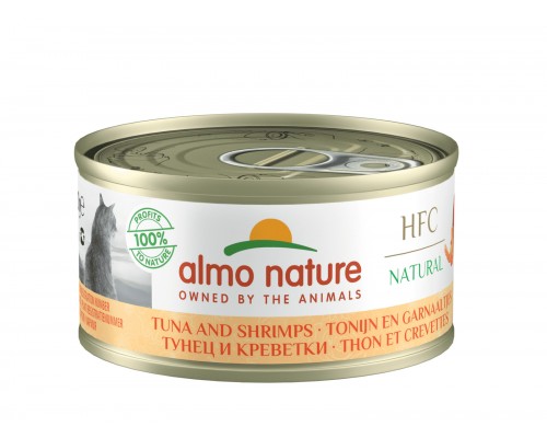 Almo Nature (консервы) консервы для кошек с тунцом и креветками, 75% мяса