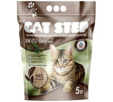 Cat step комкующийся растительный наполнитель Wood Original 2,3 кг