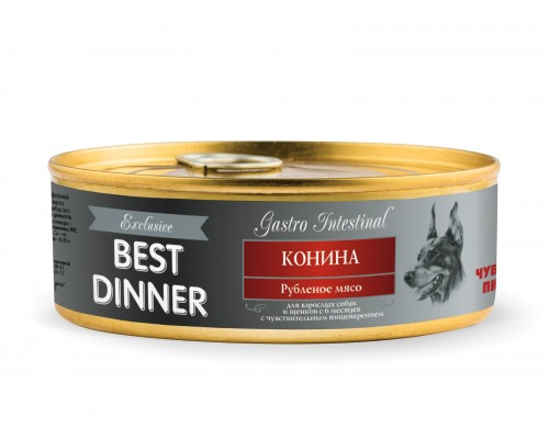 Best Dinner консервы "Конина", паштет для собак с чувствительным пищеварением 100 г