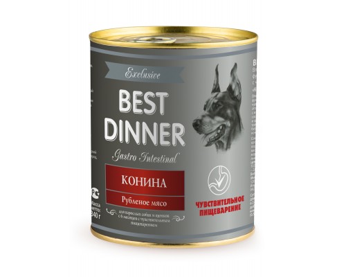 Best Dinner консервы "Конина", паштет для собак с чувствительным пищеварением 100 г