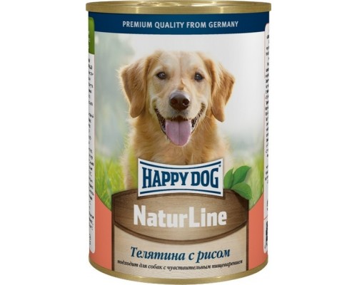 Happy dog кусочки в фарше для собак: телятина с рисом 410 г