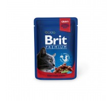 Brit паучи Premium  для кошек, с говядиной и горошком