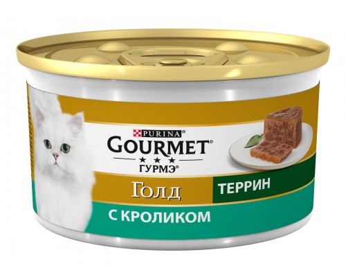 Gourmet влажный корм Террин (кусочки в паштете) для кошек, с кроликом по-французски