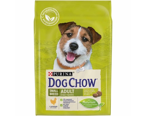 Корм Dog Chow для взрослых собак мелких пород, с курицей 2,5 кг