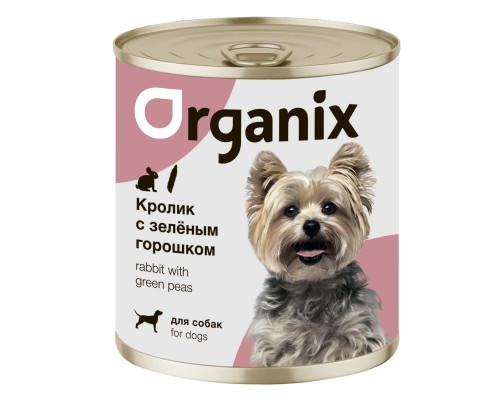 Organix консервы для собак Кролик с зеленым горошком 100 г