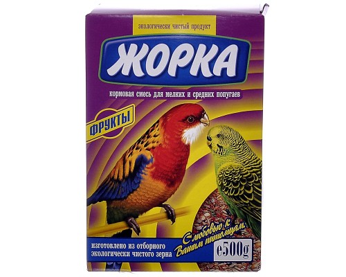 Жорка для мелких и средних попугаев с фруктами (коробка) 500 г