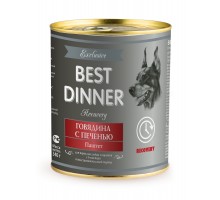 Best Dinner консервы "Говядина с печенью", паштет для собак в период восстановления 340 г