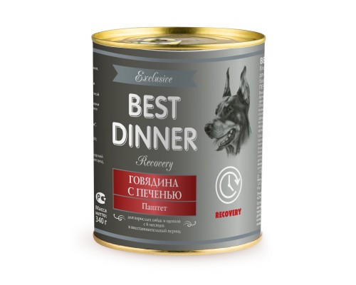 Best Dinner консервы "Говядина с печенью", паштет для собак в период восстановления 340 г