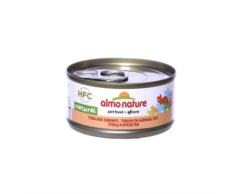 Almo Nature (консервы) консервы для кошек с тунцом и креветками, 75% мяса