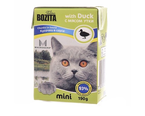 Bozita mini Кусочки в соусе для кошек с уткой