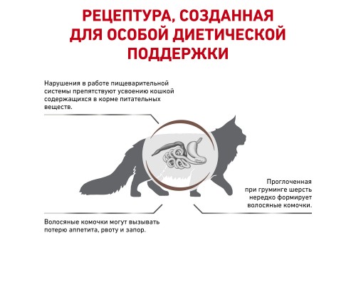 Royal Canin (вет.корма) для взрослых кошек при нарушениях пищеварения, вызванных наличием волосяных комочков