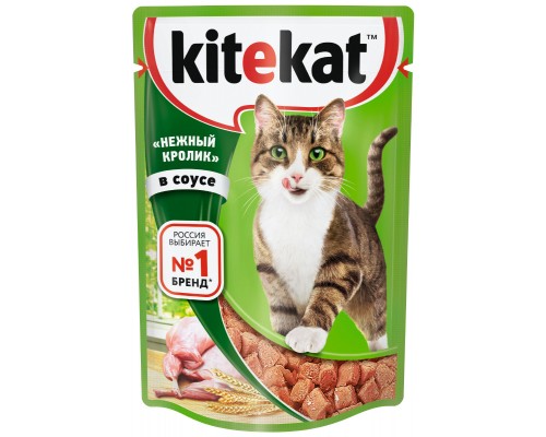 Kitekat влажный корм для кошек, с кроликом в соусе