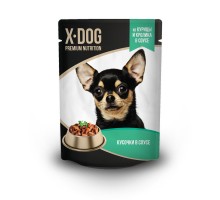 X-DOG влажный корм с курицей и кроликом в соусе для собак 85 г