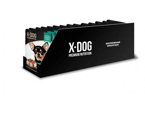 X-DOG влажный корм с курицей и кроликом в соусе для собак 85 г