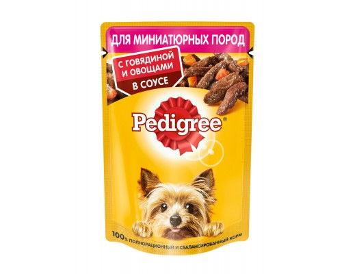 Pedigree влажный корм для взрослых собак маленьких пород c говядиной в соусе 85 г