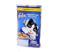 Felix влажный корм Аппетитные кусочки для взрослых кошек, с курицей в желе