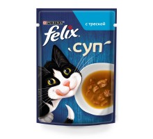 Felix влажный корм Суп для взрослых кошек, с треской