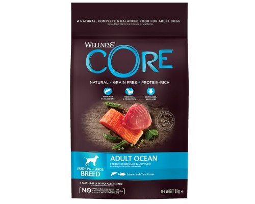 Корм Wellness CORE из лосося с тунцом для взрослых собак средних и крупных пород 1,8 кг