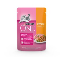 Purina One паучи с курицей и морковью для котят