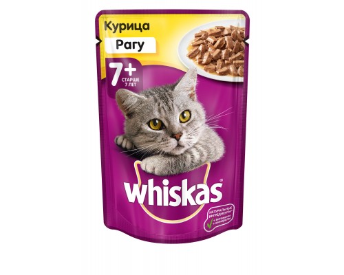 Whiskas влажный корм для кошек старше 7 лет, рагу с курицей