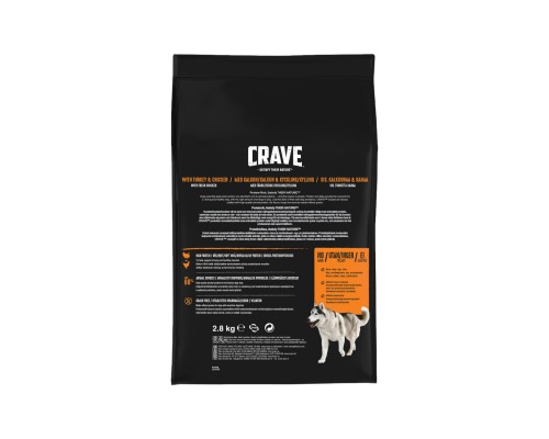 Корм Crave сухой корм для взрослых собак, с курицей и индейкой 2,8 кг