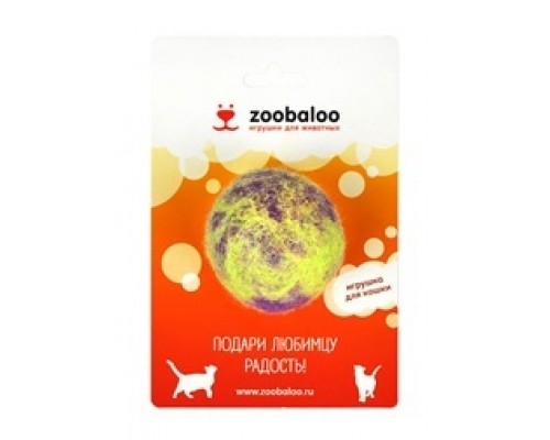 Zoobaloo игрушка для кошек мяч Фьюжн, шерсть, 4 см