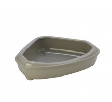 Moderna туалет-лоток угловой с рамкой corner+rim, 55х45х13, теплый серый (corner tray  with rim) 700 г