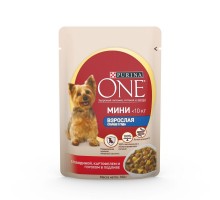 Purina One  Взрослая для собак мелких пород старше 1 года, с говядиной, картофелем и горохом в подливе 85 г