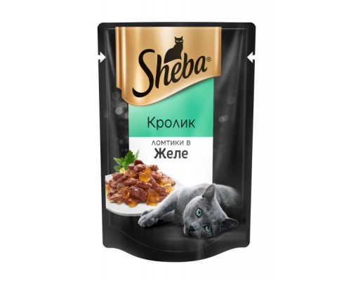 Sheba набор паучей для кошек, ломтики в желе (кролик 12шт х 85г, курица 12шт х 85г)